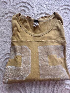 Free People Yellow Graphic Number Tee